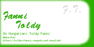 fanni toldy business card